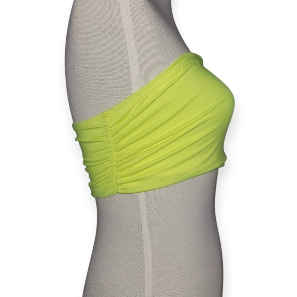skims Tube Top bra neon yellow small shirred swim bikini - Picture 2 of 4